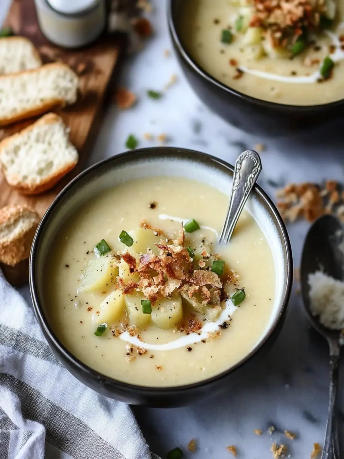 Cozy Up with Irish Ale Potato Cheddar Soup & Crispy Leeks 2 Irish Ale Potato Cheddar Soup with Beer Battered Leeks