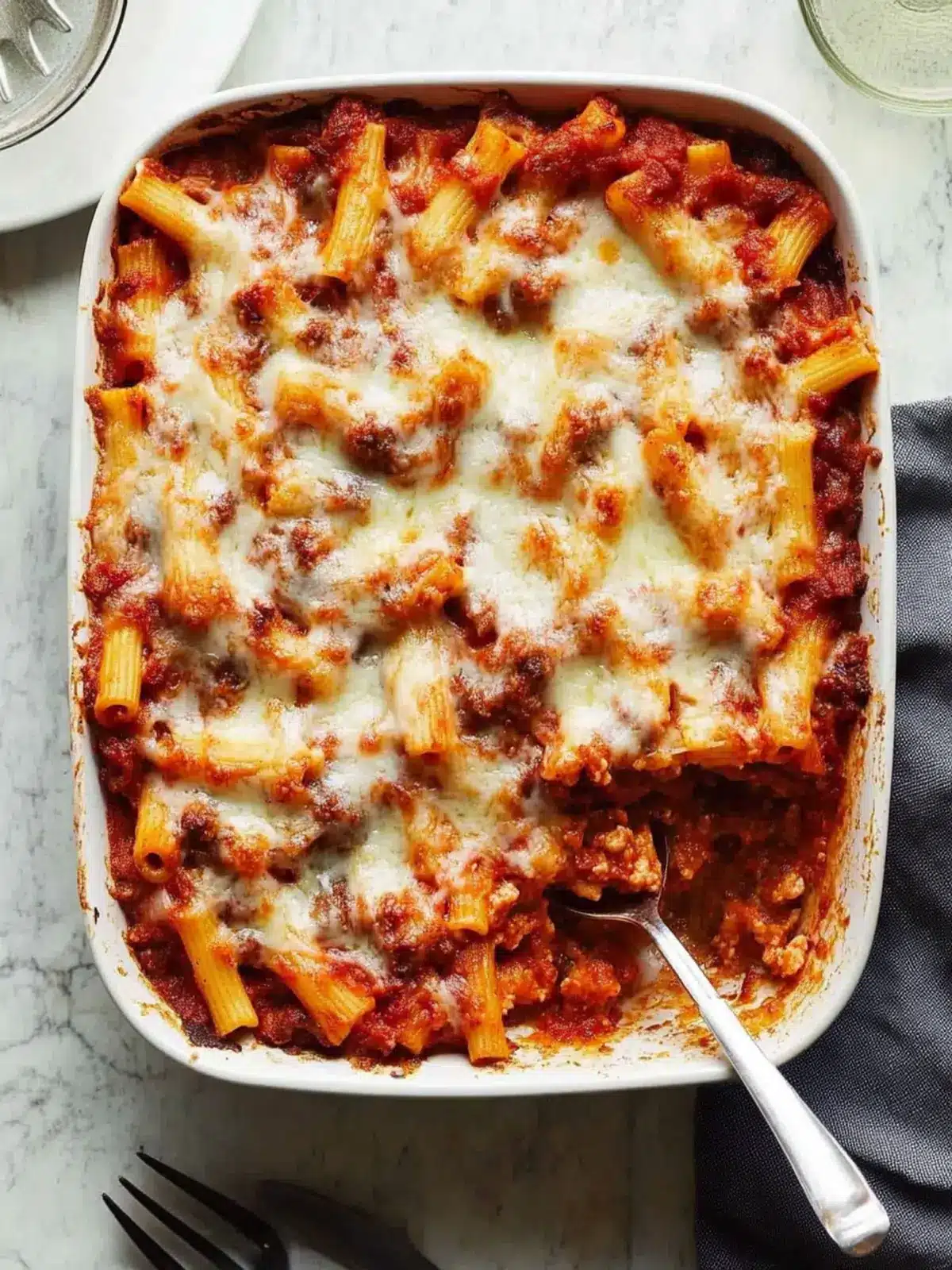 Crowd Pleasin' Cheesy Sausage Ziti: Comfort Food Bliss 2 Crowd Pleasin' Cheesy Sausage Ziti