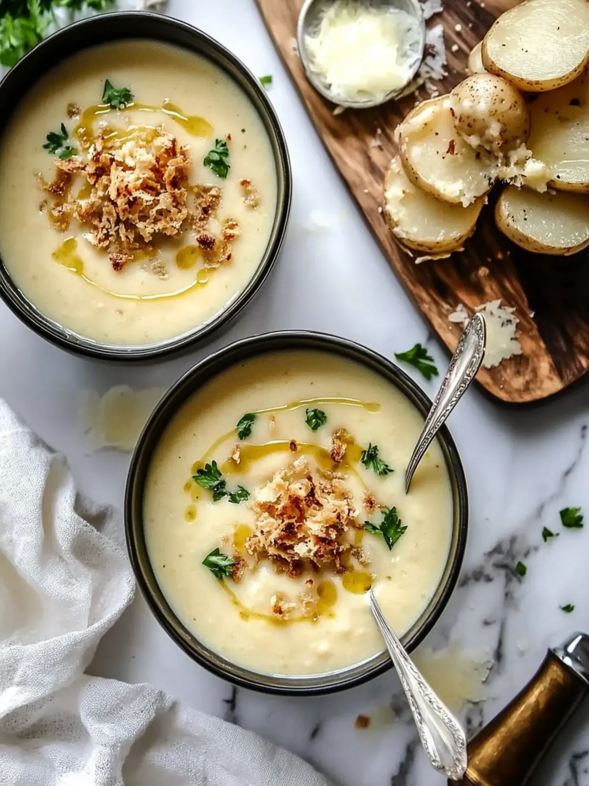Cozy Up with Irish Ale Potato Cheddar Soup & Crispy Leeks 3 Irish Ale Potato Cheddar Soup with Beer Battered Leeks