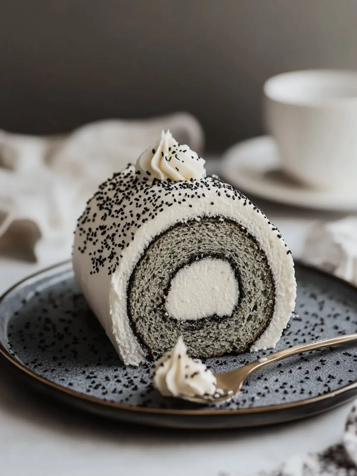 Irresistible Black Sesame Roll Cake for Nutty Dessert Lovers 2 Black Sesame Roll Cake