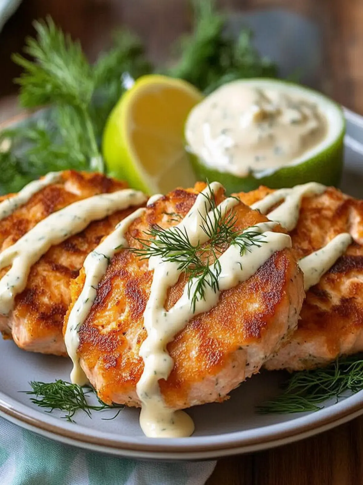Keto Salmon Patties with Creamy Dill Sauce in 20 Minutes 4 Keto Salmon Patties with Creamy Dill Sauce