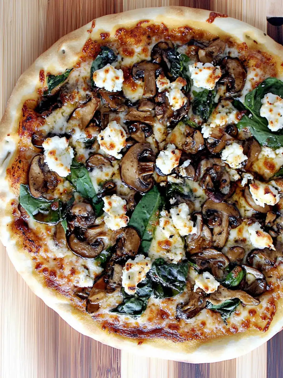 Balsamic Mushroom & Goat Cheese Pizza with Spinach Bliss 2 Balsamic Mushroom & Goat Cheese Pizza with Spinach