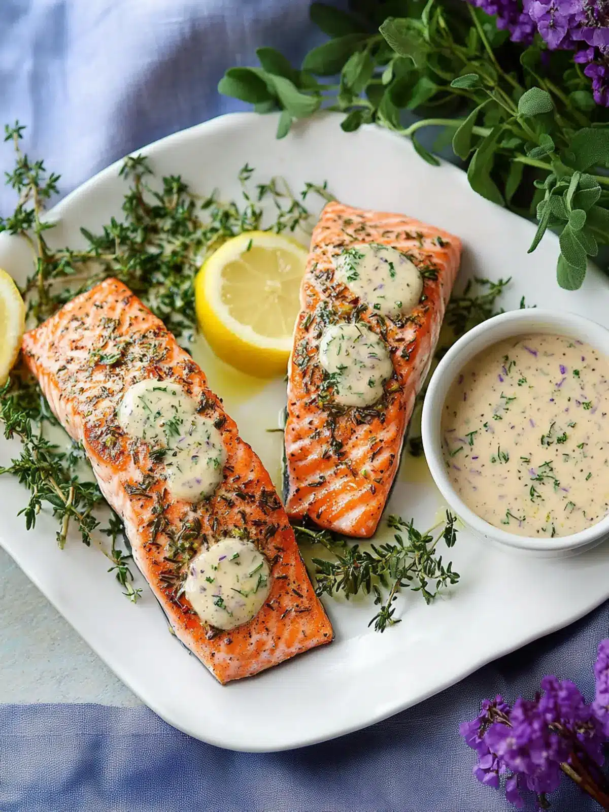 Herbes de Provence Baked Salmon with Zesty Lemon Mayo Recipe 3 Herbes de Provence Baked Salmon Recipe with Easy Lemon Herb Mayonnaise