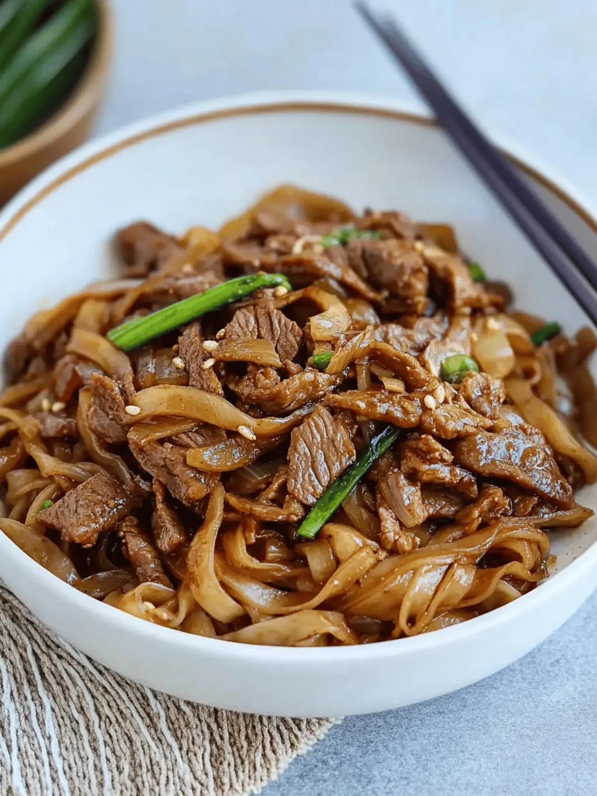 Savory Stir-fried Beef with Flat Rice Noodles in 20 Minutes 4 Stir-fried Beef with Flat Rice Noodles