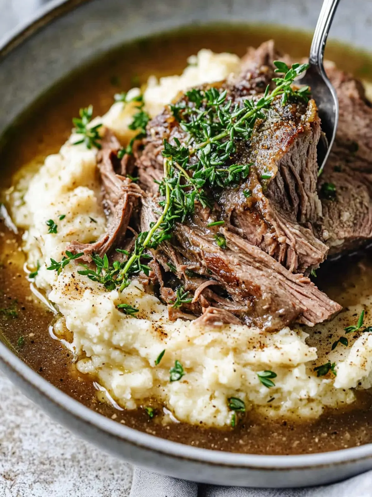 Keto Pot Roast with Ranch Seasoning & Creamy Cauliflower Mash 2 Keto Pot Roast with Ranch Seasoning and Mashed Cauliflower