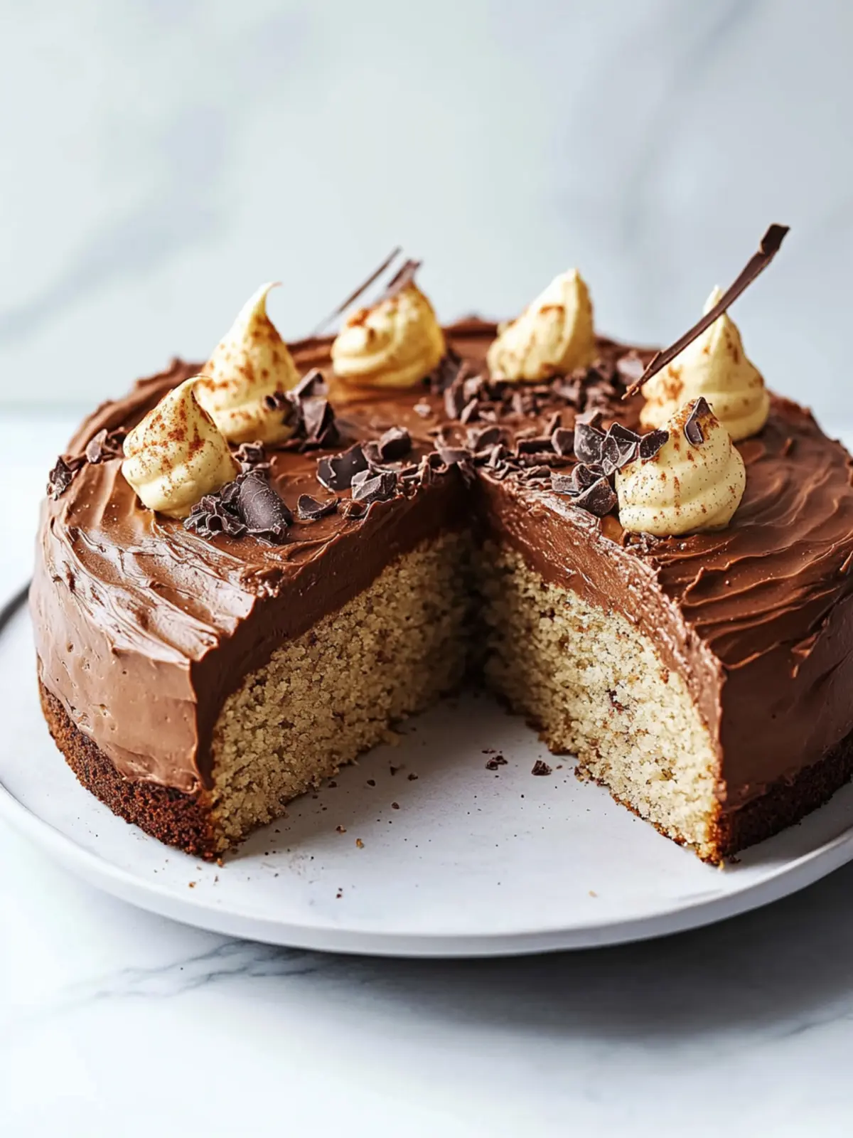 Indulge in Flourless Hazelnut Cake with Nutella Ganache 4 Flourless Hazelnut Cake with Whipped Chocolate & Nutella Ganache