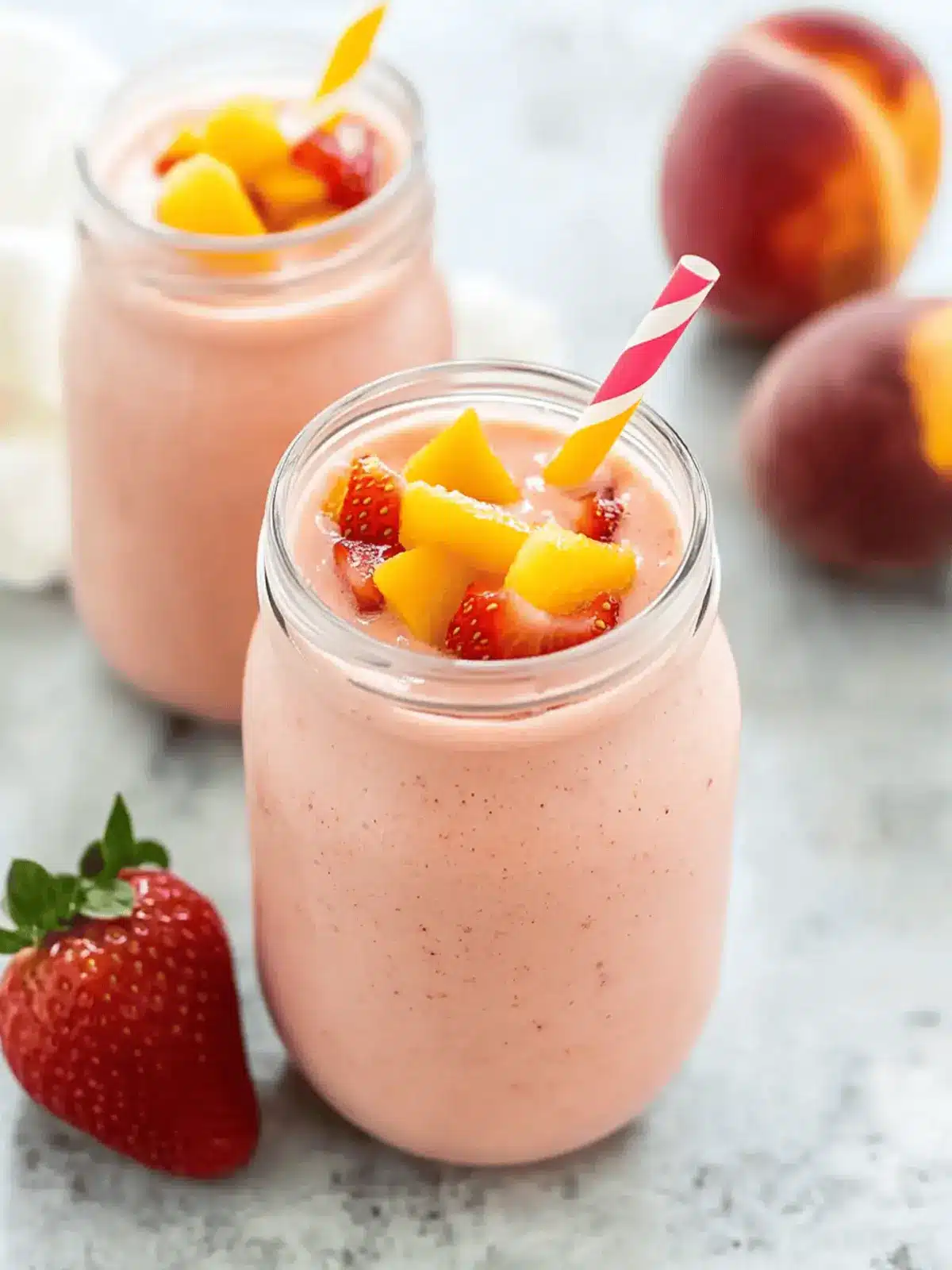 Delight in a Perfect Strawberry Peach Smoothie Recipe 3 Strawberry Peach Smoothie