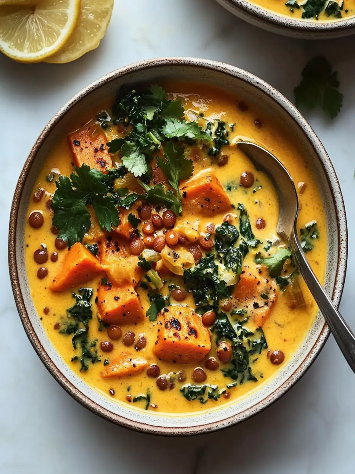 Ginger Sweet Potato Coconut Milk Stew with Lentils & Kale Bliss 3 Ginger Sweet Potato Coconut Milk Stew with Lentils & Kale