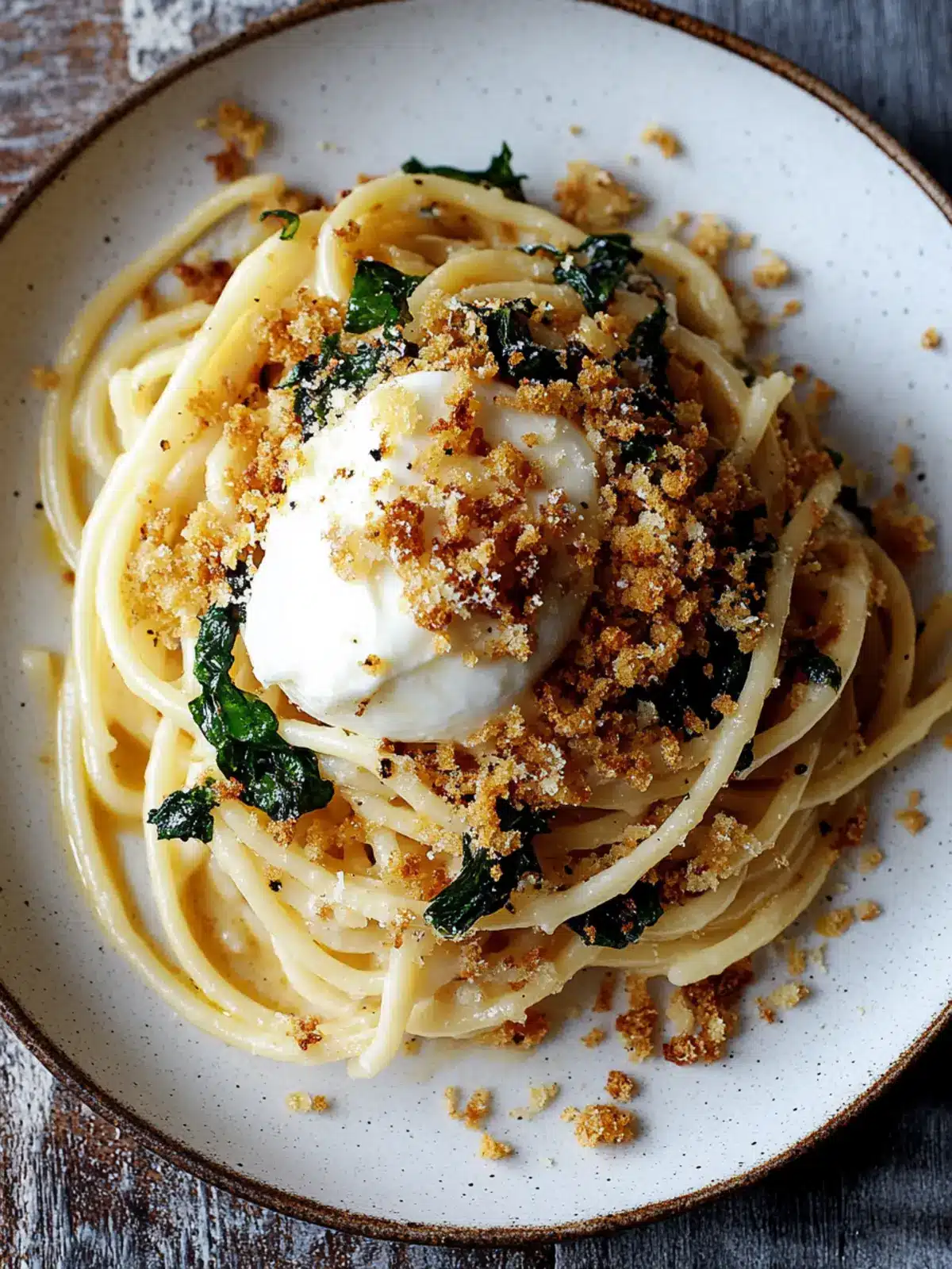 Bucatini Pasta with Burrata & Fried Breadcrumbs Bliss 2 Bucatini Pasta with Burrata & Fried Breadcrumbs