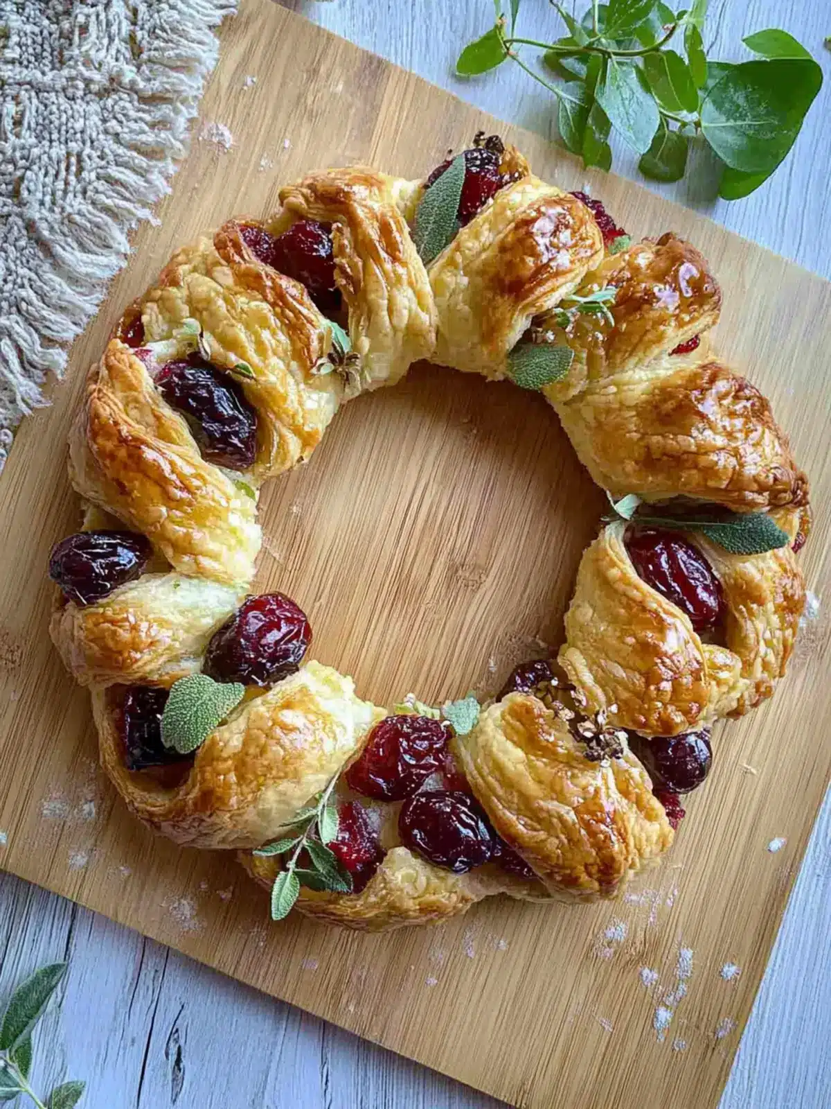 Delicious Cranberry Pastry Wreath for Festive Celebrations 3 Cranberry Pastry Wreath