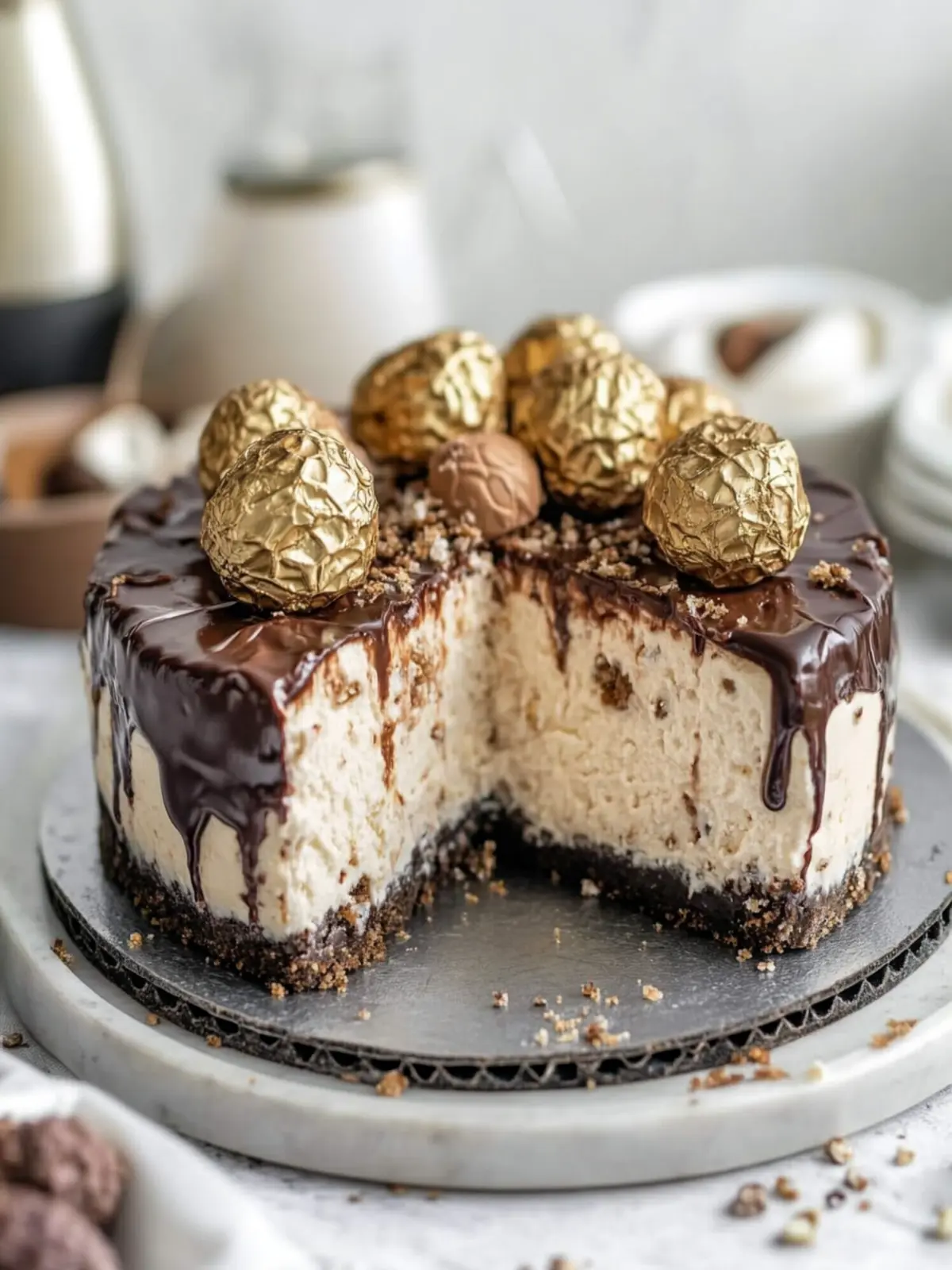 Irresistible Ferrero Rocher Cheesecake for Sweet Indulgence 2 Ferrero Rocher Cheesecake