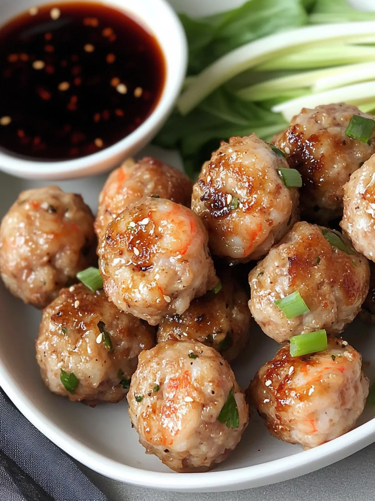 Savory Asian Pork and Shrimp Meatballs for Every Gathering 2 Asian Pork and Shrimp Meatballs