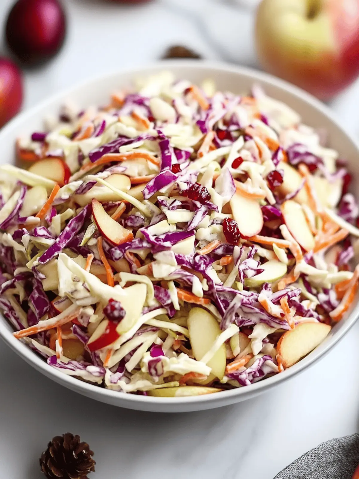 Fresh Apple Cranberry Coleslaw for a Flavorful Twist! 4 Apple Cranberry Coleslaw