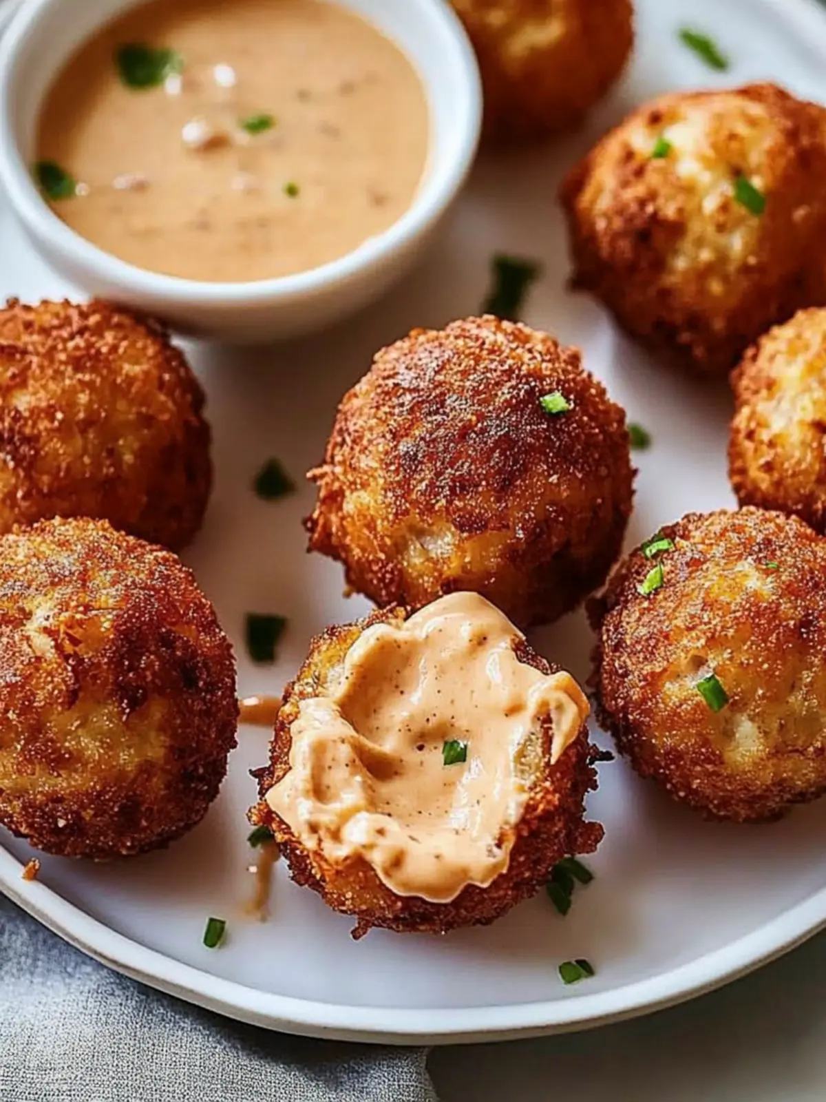 Crispy Reuben Balls with Spicy Thousand Island Dip Bliss 2 Reuben Balls with Spicy Thousand Island Dipping Sauce
