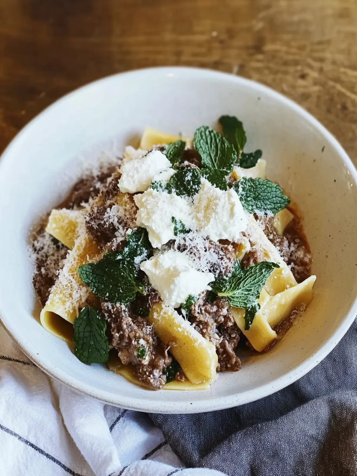 Pappardelle With Lamb Ragu, Mint Pesto & Lemony Ricotta Bliss 4 Pappardelle With Lamb Ragu, Mint Pesto and Lemony Ricotta