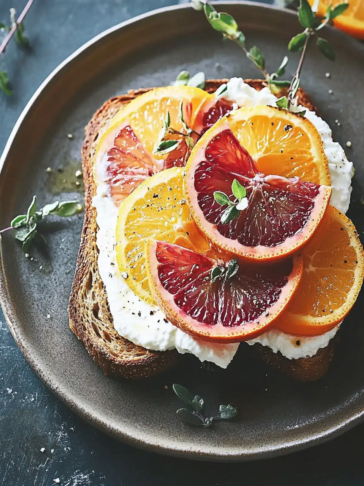 Delicious Winter Citrus and Whipped Ricotta Toast Delight 2 Winter citrus and whipped ricotta toast