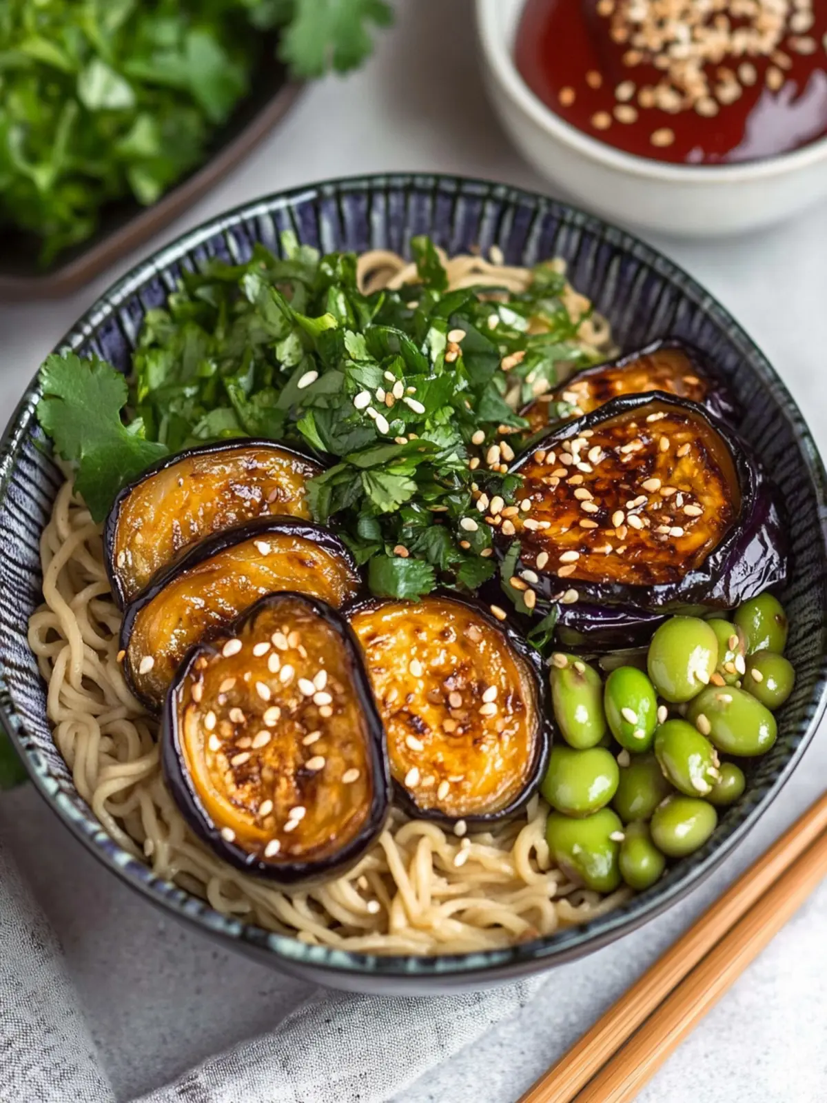 Irresistible Roasted Edamame Noodle Bowls With Miso Aubergine 3 Roasted Edamame Noodle Bowls With Miso Roasted Aubergine