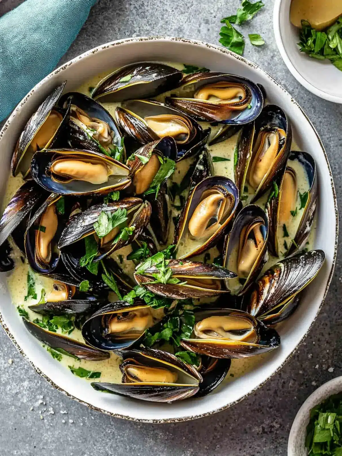 Creamy Garlic Mussels in White Wine for a Cozy Dinner Night 4 Creamy Garlic Mussels
