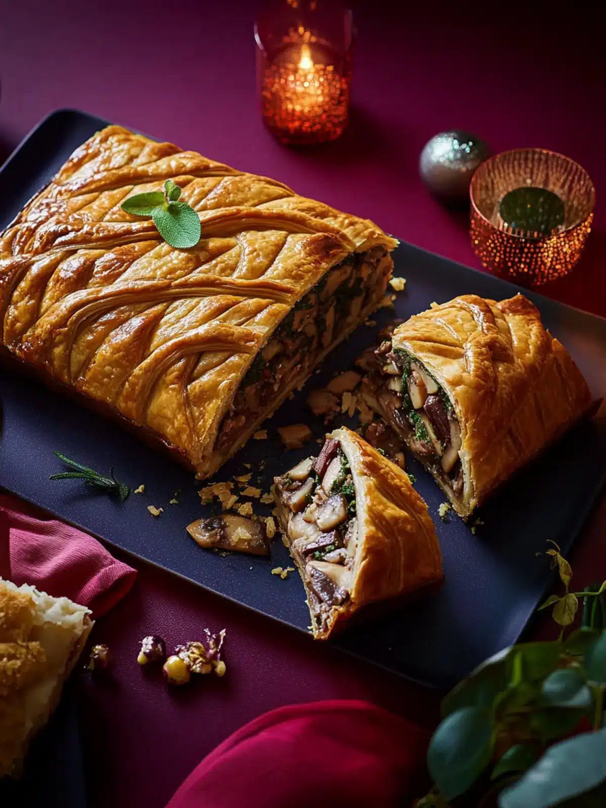 Mushroom & Chestnut Wellington: A Cozy, Gourmet Delight 4 Mushroom & chestnut Wellington