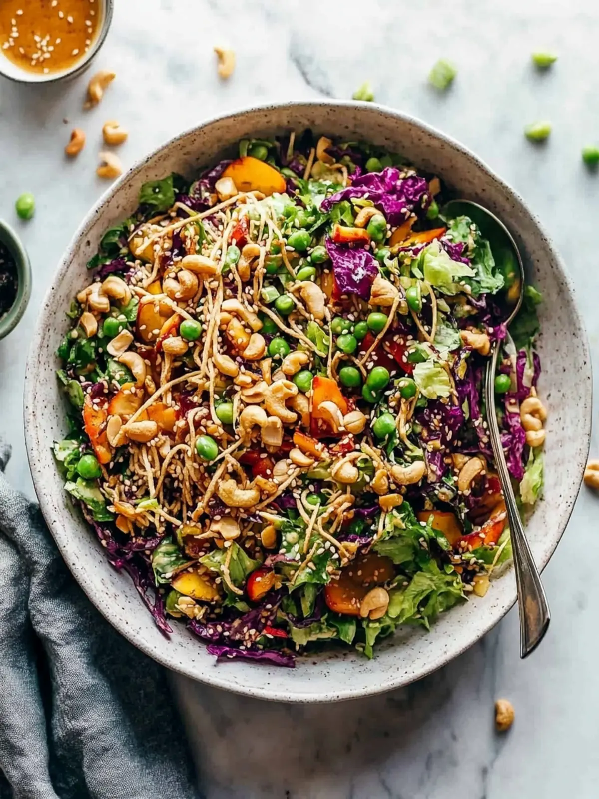 Cashew Crunch Salad with Sesame Dressing for a Fresh Twist 3 Cashew Crunch Salad with Sesame Dressing