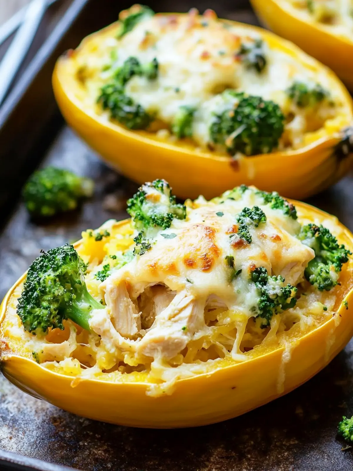 Cheesy Chicken and Broccoli Stuffed Spaghetti Squash Delight 4 Cheesy Chicken and Broccoli Stuffed Spaghetti Squash
