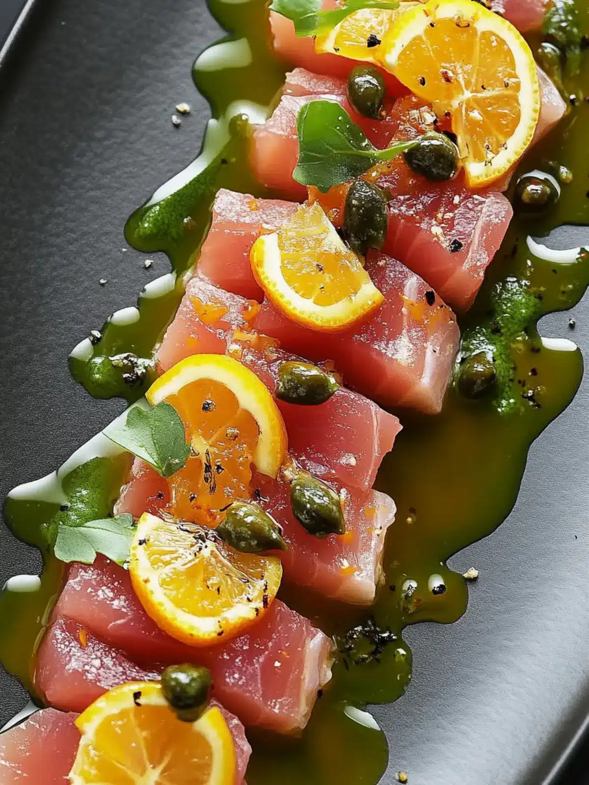 Tuna Crudo with Citrus Caper Vinaigrette Fresh & Flavorful 3 Tuna Crudo and Citrus Caper Vinaigrette