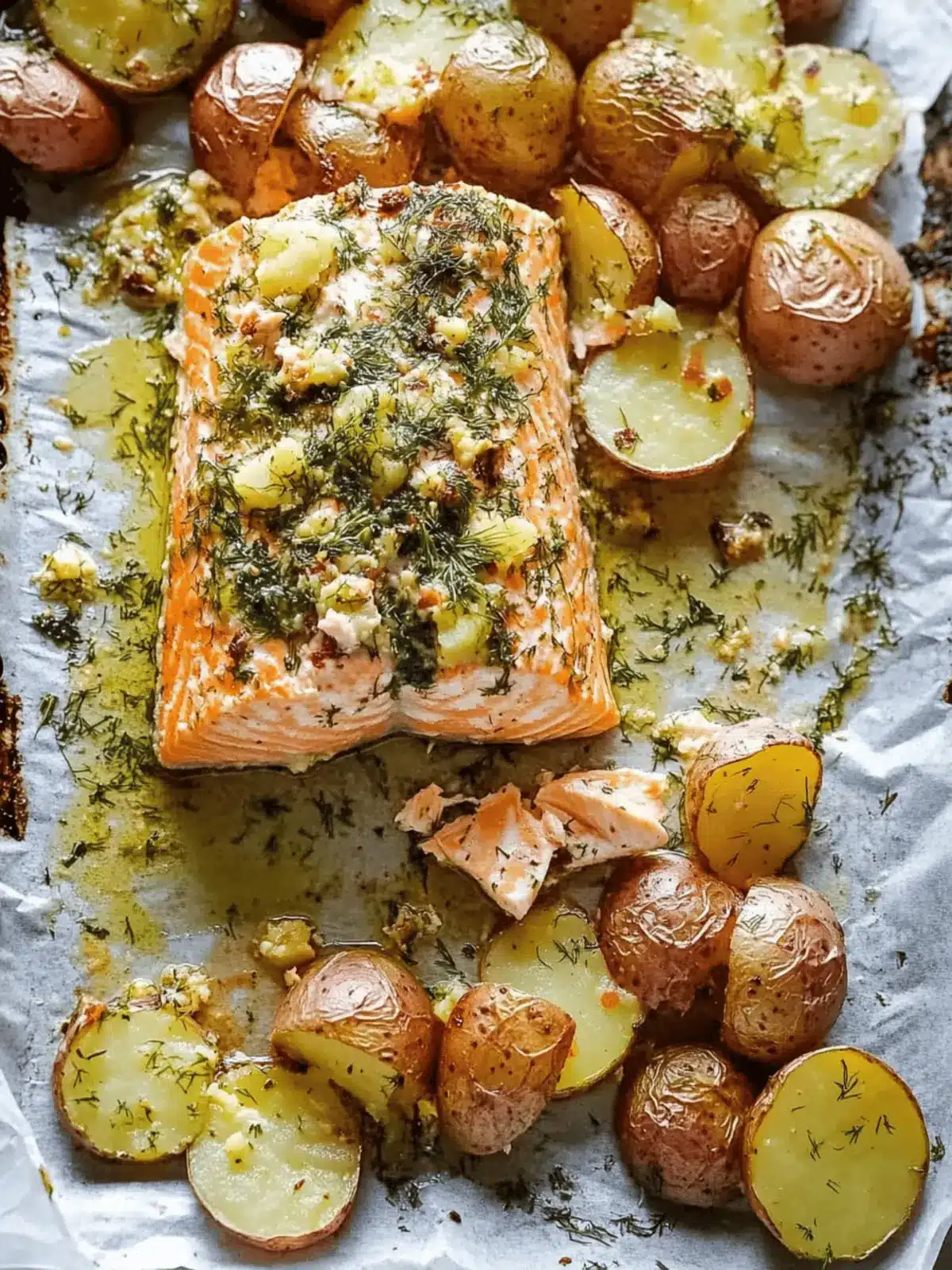 Sheet Pan Salmon with Dill Potatoes: Easy Family Dinner Delight 2 Sheet Pan Salmon with Dill Potatoes