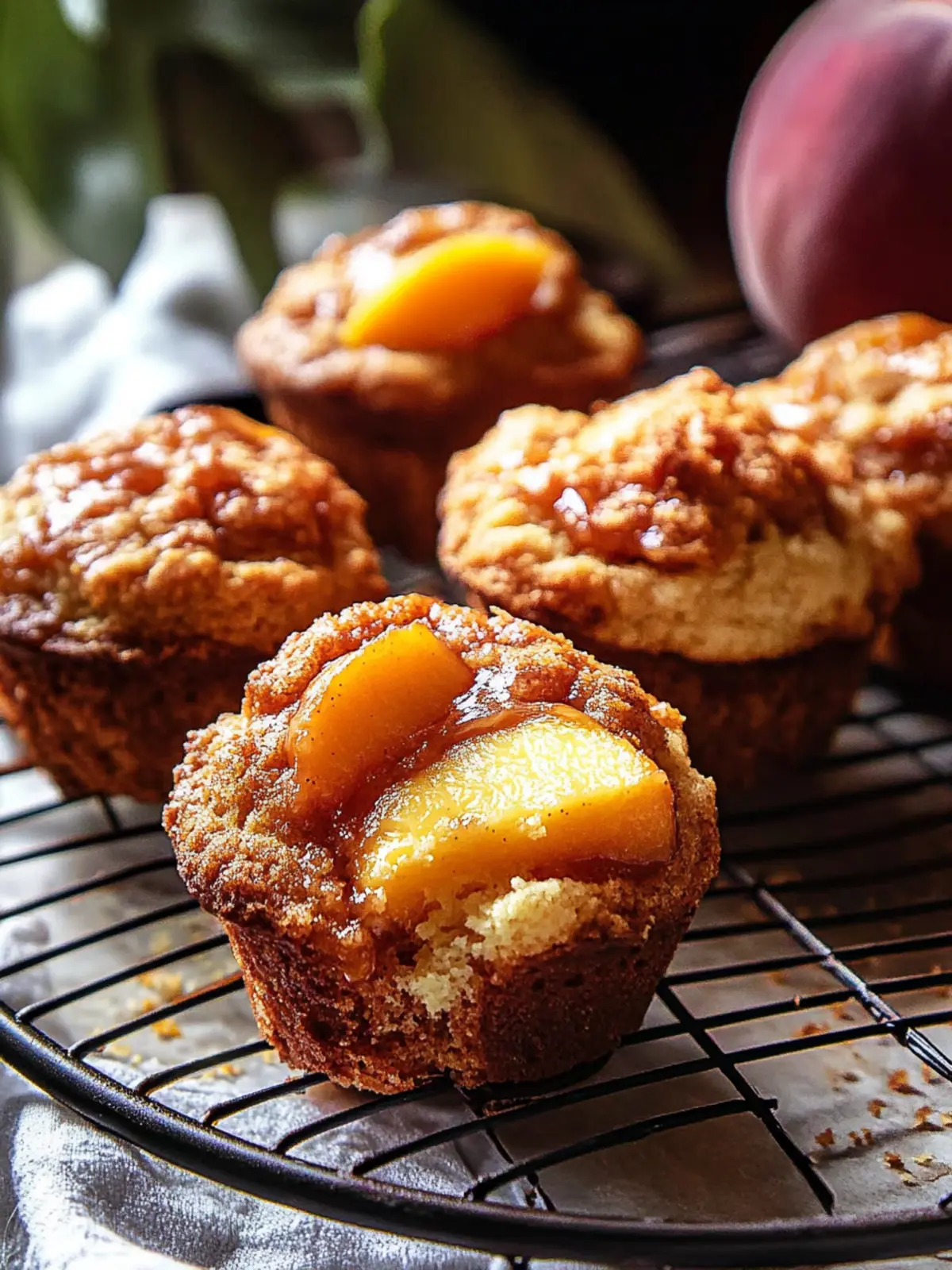 Jumbo Caramel Peach Cobbler Muffins Bursting with Flavor 2 Jumbo Caramel Peach Cobbler Muffins