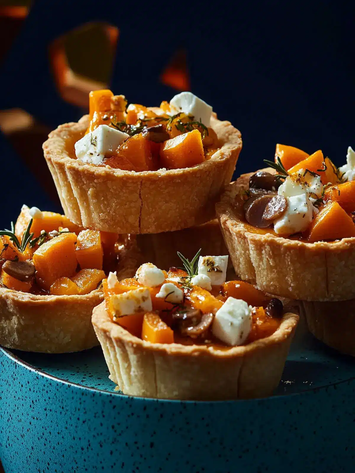 Pimento Butternut Squash Tarts with Feta & Thyme Bliss 2 Pimento butternut squash tarts with feta & thyme