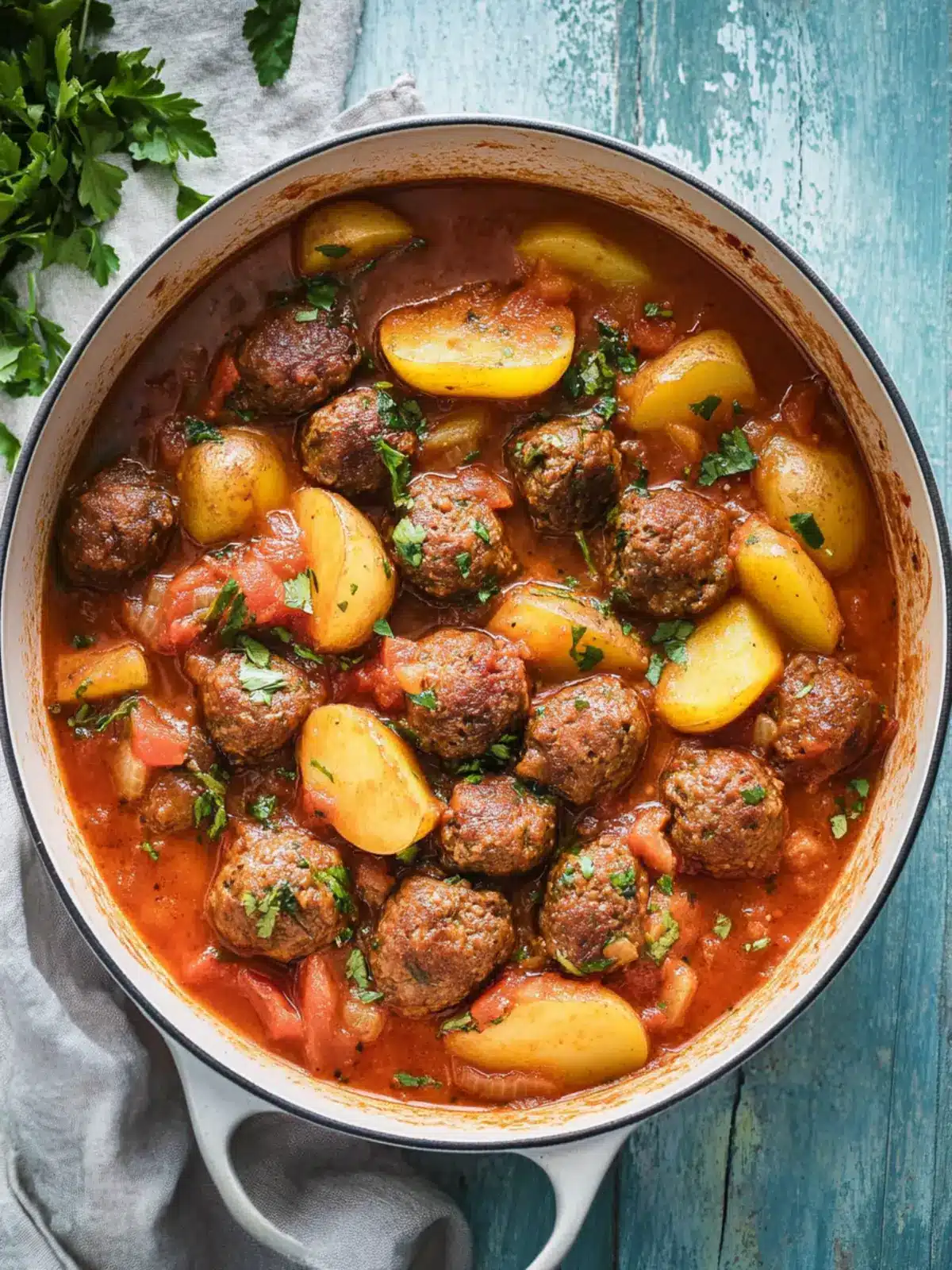 Savory One Pot Kofta and Potato Stew for Cozy Nights 2 One Pot Kofta and Potato Stew