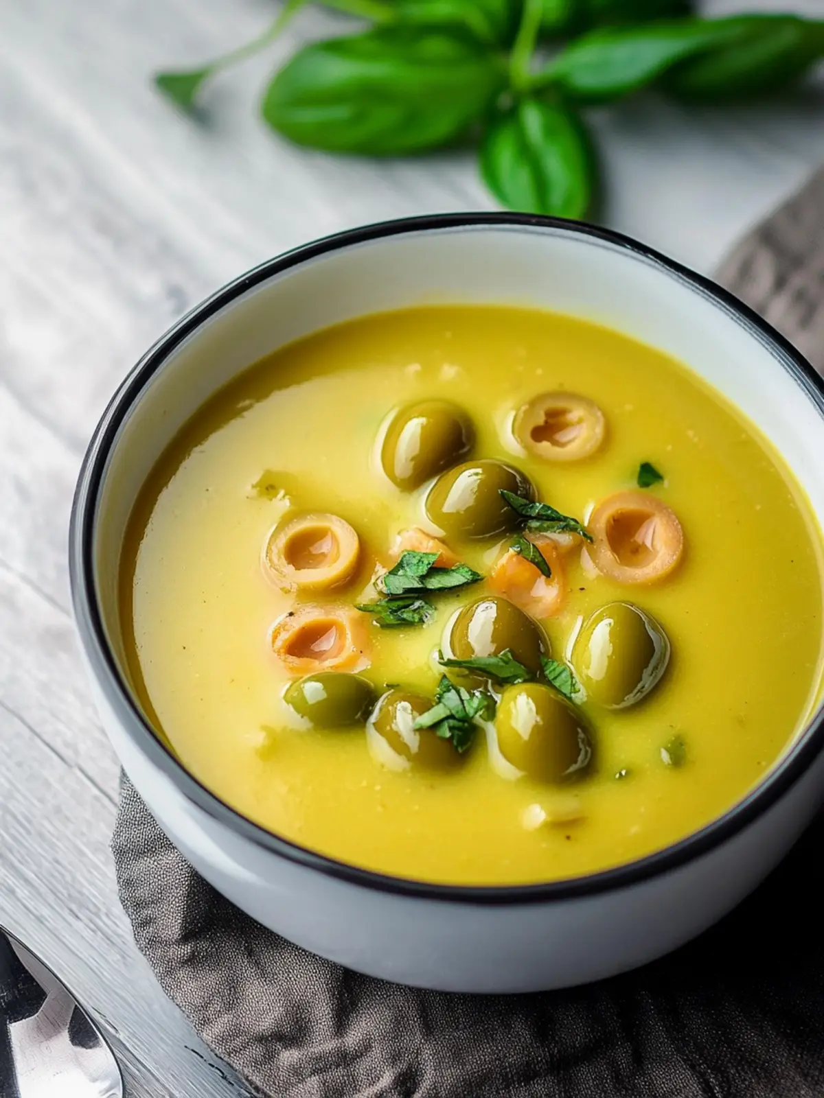 Savor This Green Olive Soup with Chickpeas and Orzo Delight 2 Green Olive Soup