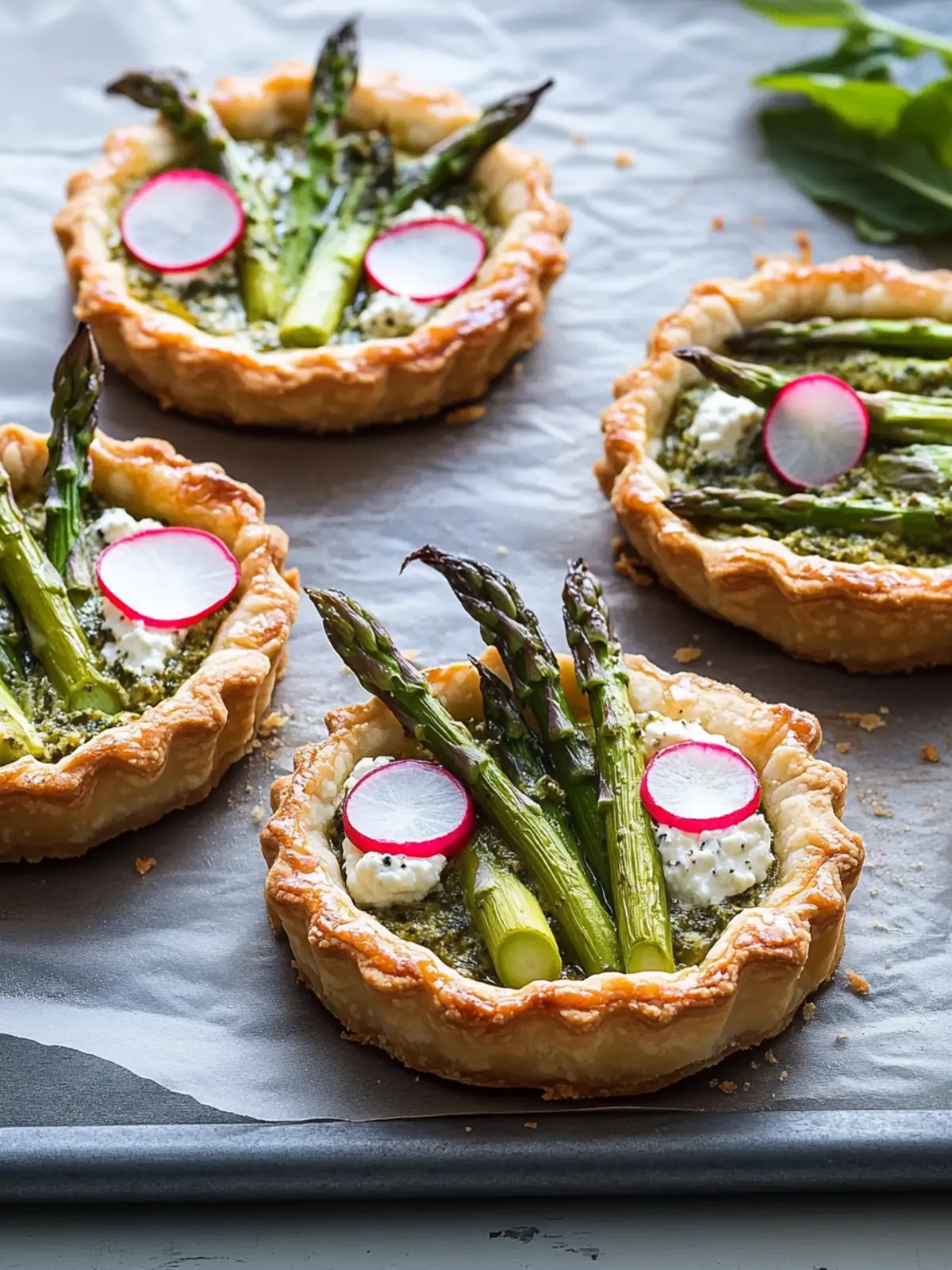 Pesto & Ricotta-filled Asparagus and Radish Tarts Made Easy 2 Pesto & Ricotta-filled Asparagus and Radish Tarts