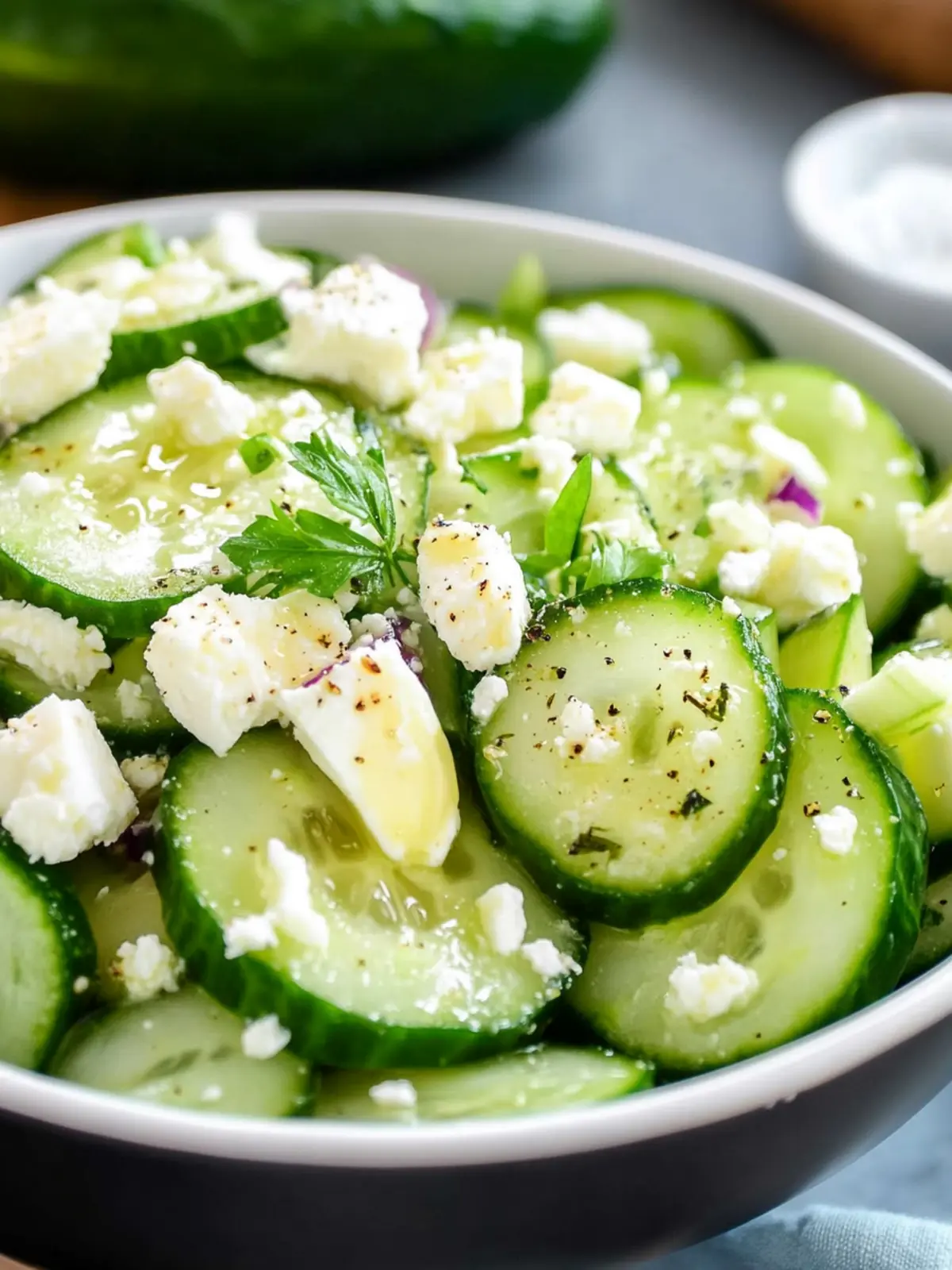 Refresh Your Day with this Zesty Cucumber Feta Salad 3 Cucumber Feta Salad