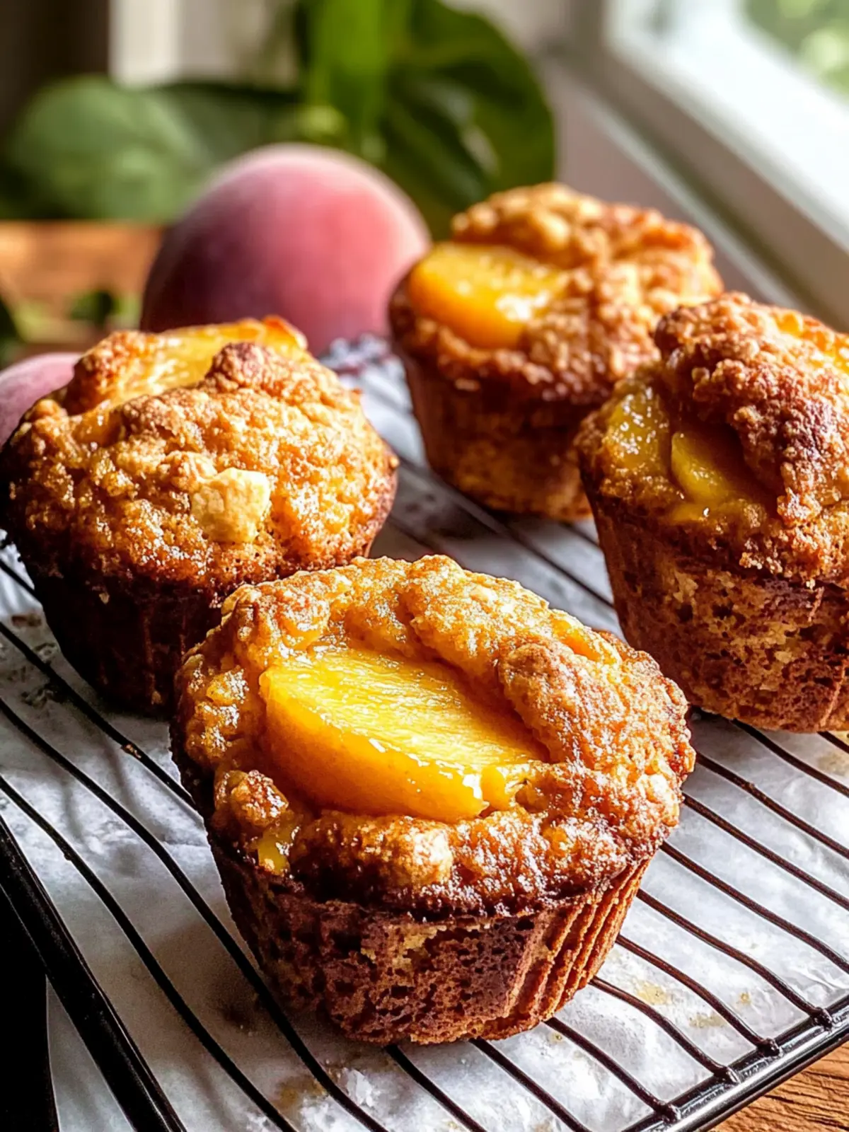 Jumbo Caramel Peach Cobbler Muffins Bursting with Flavor 4 Jumbo Caramel Peach Cobbler Muffins