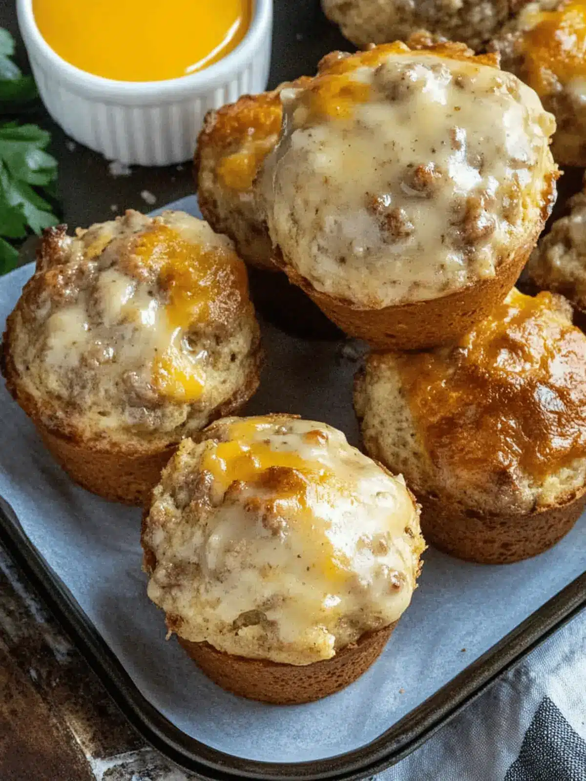 Satisfying Sausage Muffins with Gravy for Perfect Brunch 2 Sausage Muffins with Gravy