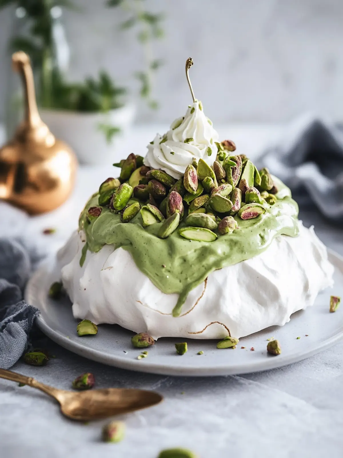 Irresistible Pistachio Pavlova with Berry Bliss Topping 2 Pistachio Pavlova