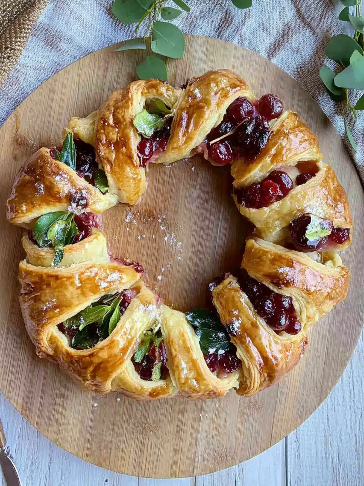Delicious Cranberry Pastry Wreath for Festive Celebrations 4 Cranberry Pastry Wreath
