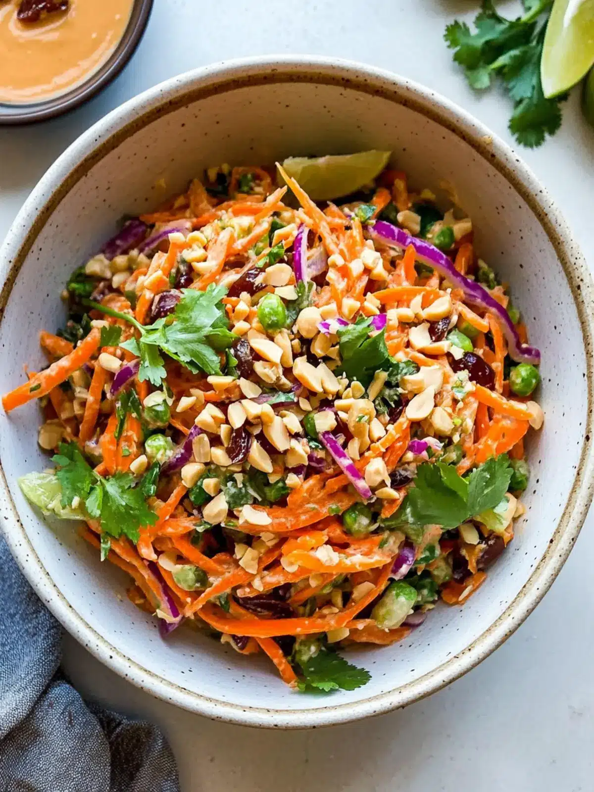 Crunchy Peanut Carrot Salad with Date Peanut Sauce Bliss 2 Crunchy Peanut Carrot Salad with Date Peanut Sauce