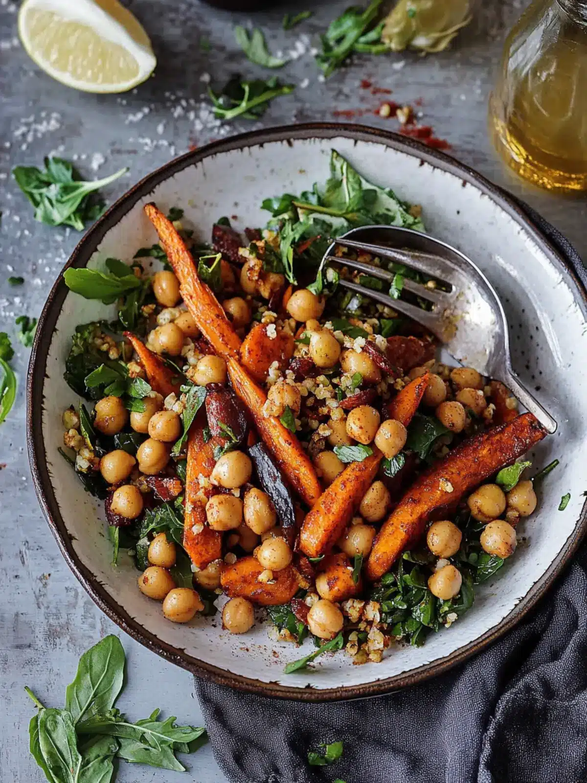 Savory Roasted Moroccan Carrot Salad with Chickpeas Delight 2 Roasted Moroccan Carrot Salad with chickpeas