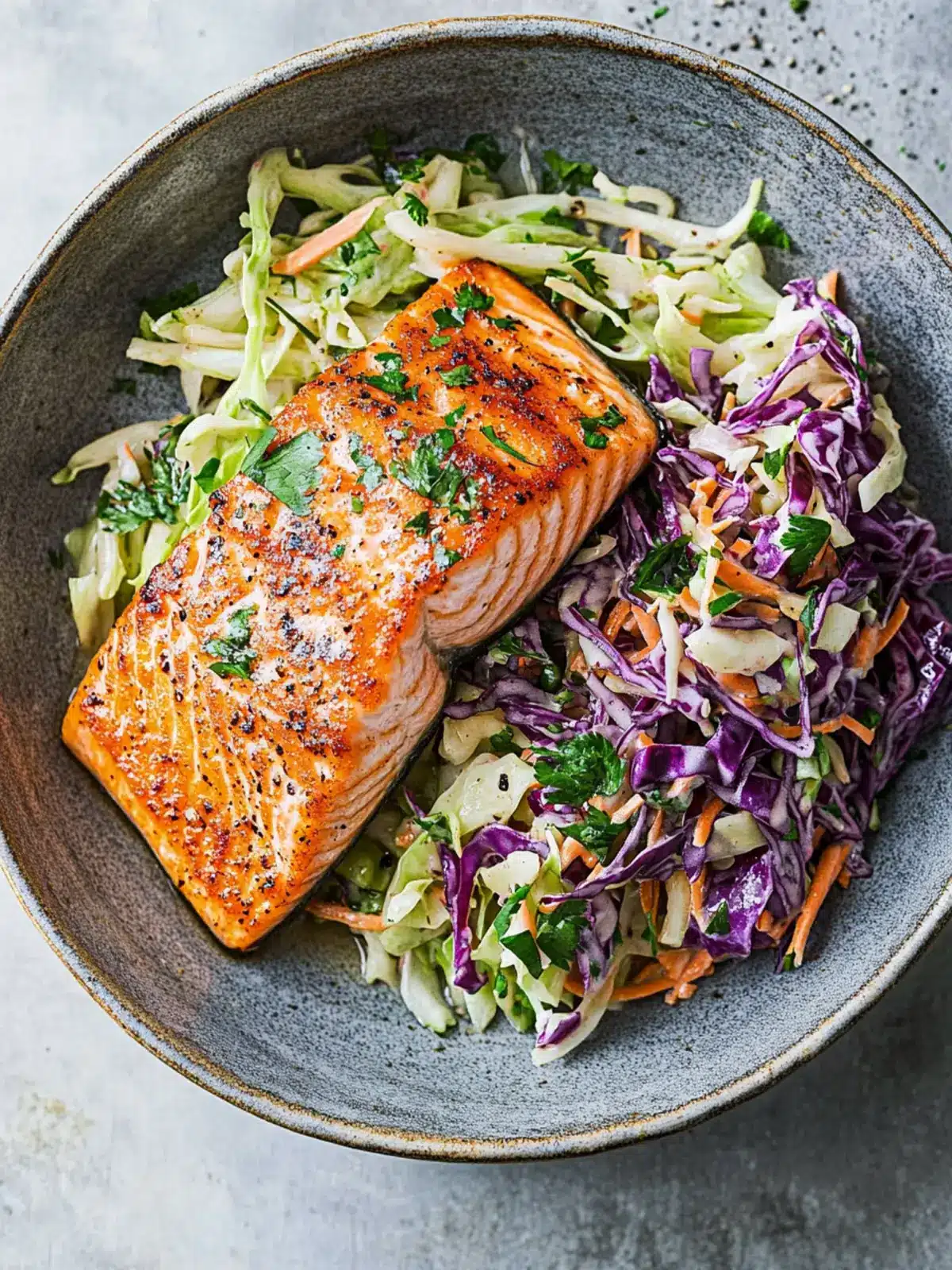 Delicious Salmon with Cabbage Slaw for a Flavorful Dinner 2 Salmon with Cabbage Slaw