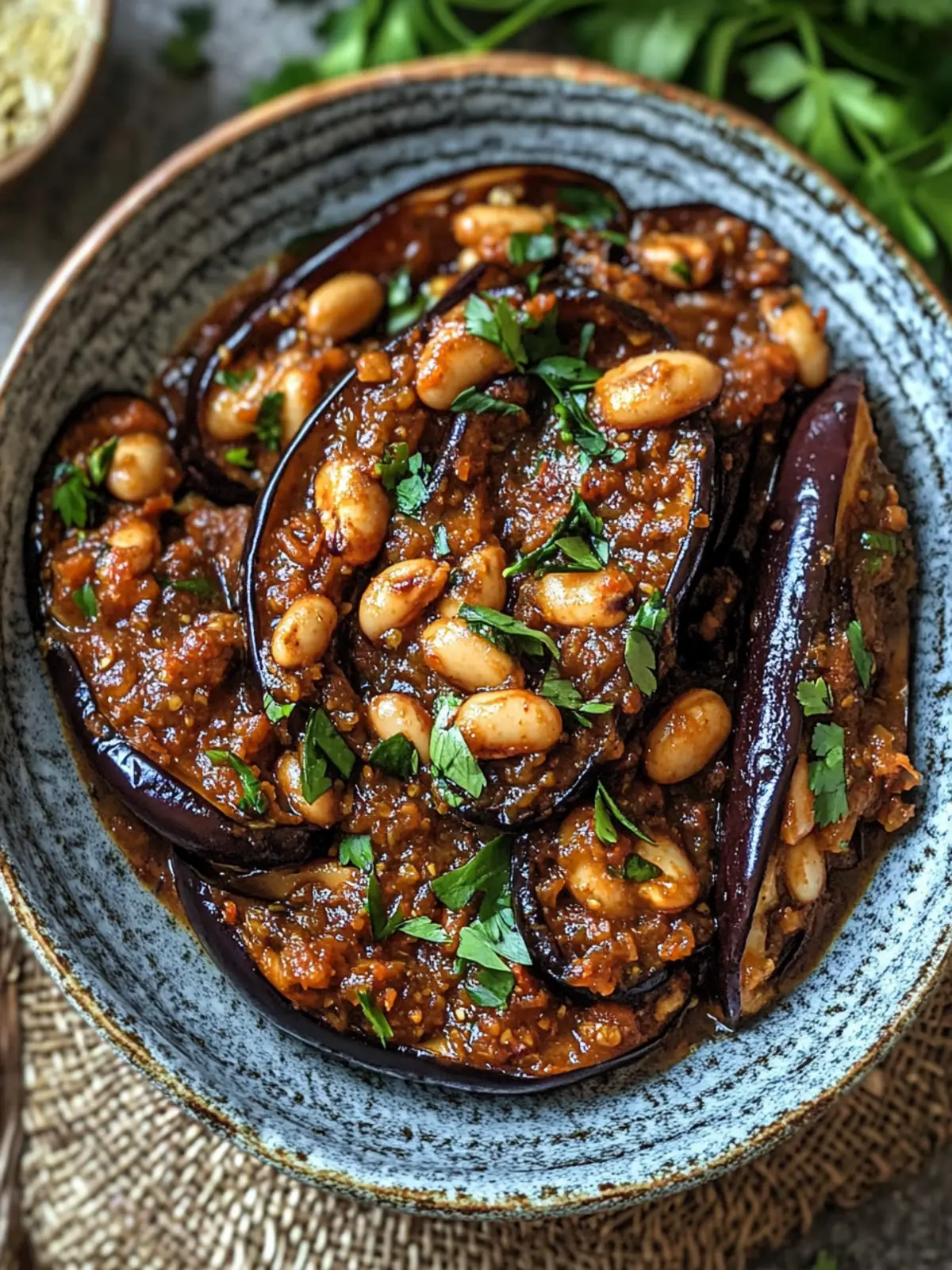 Garlicky Tamarind Aubergine With Butterbeans for Comfort Food 3 Garlicky Tamarind Aubergine With Butterbeans