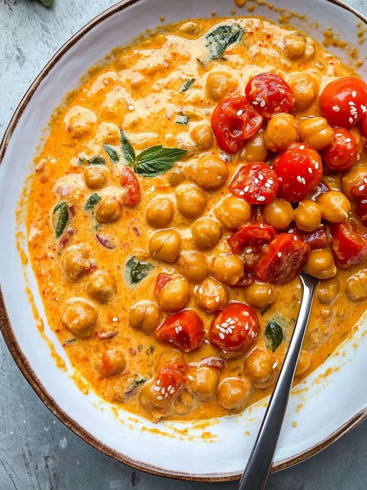 Tomato Gochujang Cream Chickpeas for Cozy Comfort Food 4 Tomato + Gochujang Cream Chickpeas