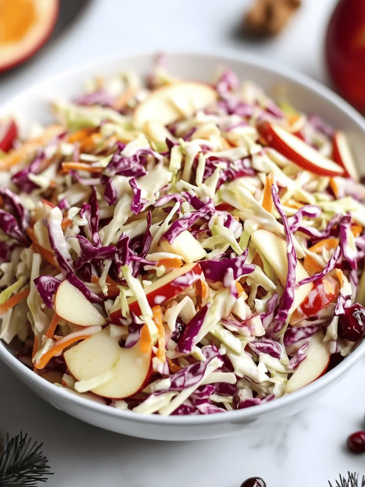 Fresh Apple Cranberry Coleslaw for a Flavorful Twist! 2 Apple Cranberry Coleslaw