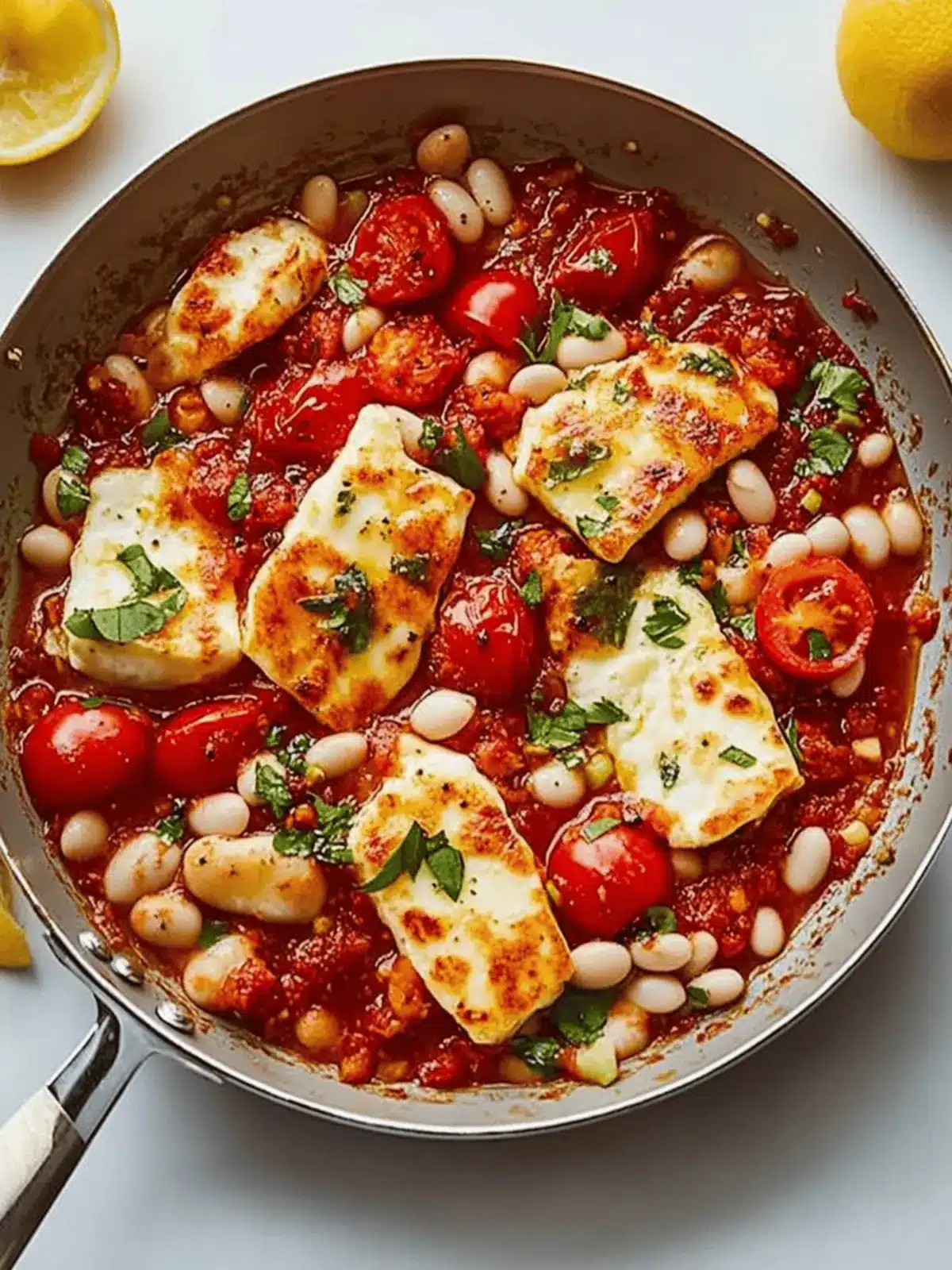 Crispy Halloumi With Tomatoes and White Beans: A Flavor Joy! 4 Crispy Halloumi With Tomatoes and White Beans