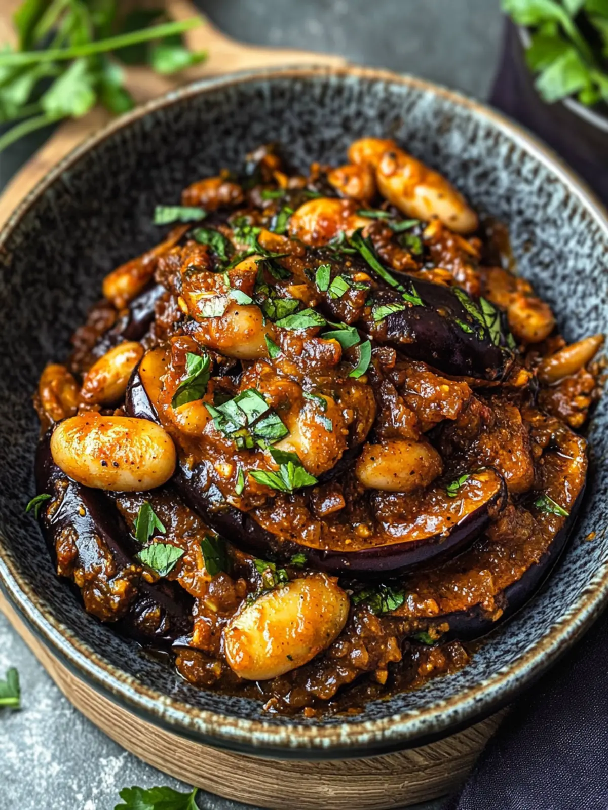 Garlicky Tamarind Aubergine With Butterbeans for Comfort Food 4 Garlicky Tamarind Aubergine With Butterbeans