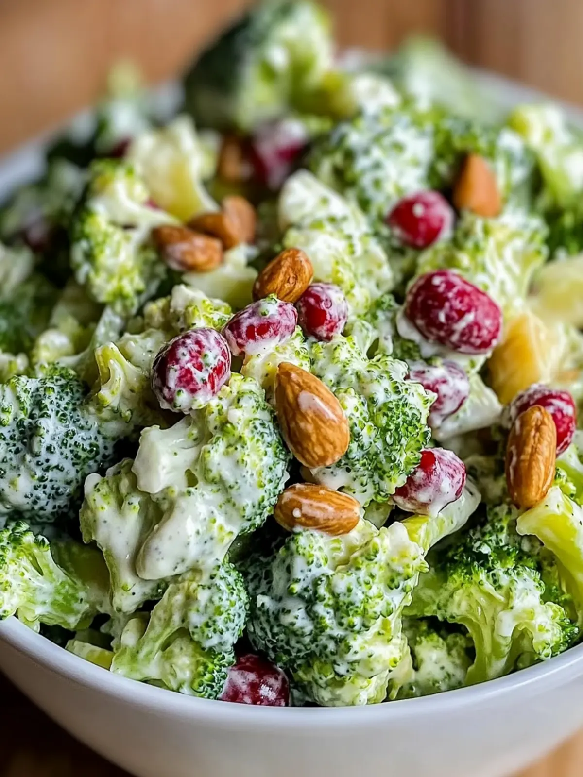Delicious Creamy Broccoli Salad with Crunchy Seeds and Cranberries 4 Creamy Broccoli Salad