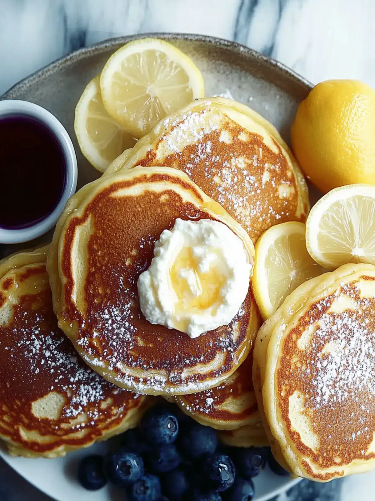 Lemon Ricotta Pancakes with Blueberry Syrup for Ultimate Joy 4 Lemon Ricotta Pancakes with Blueberry Syrup
