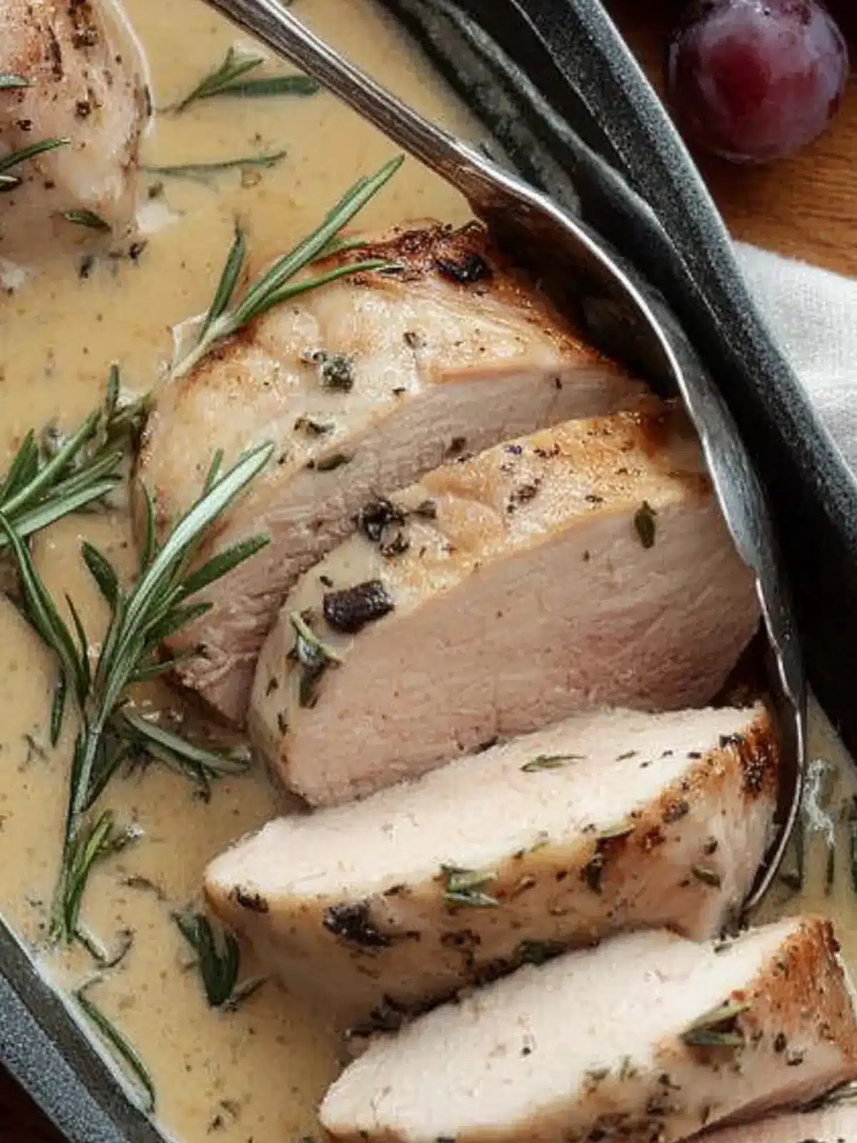 Pork Tenderloin with Red Grapes & Herb Cream Sauce Delight 2 Pork Tenderloin with Red Grapes & Herb Cream Sauce