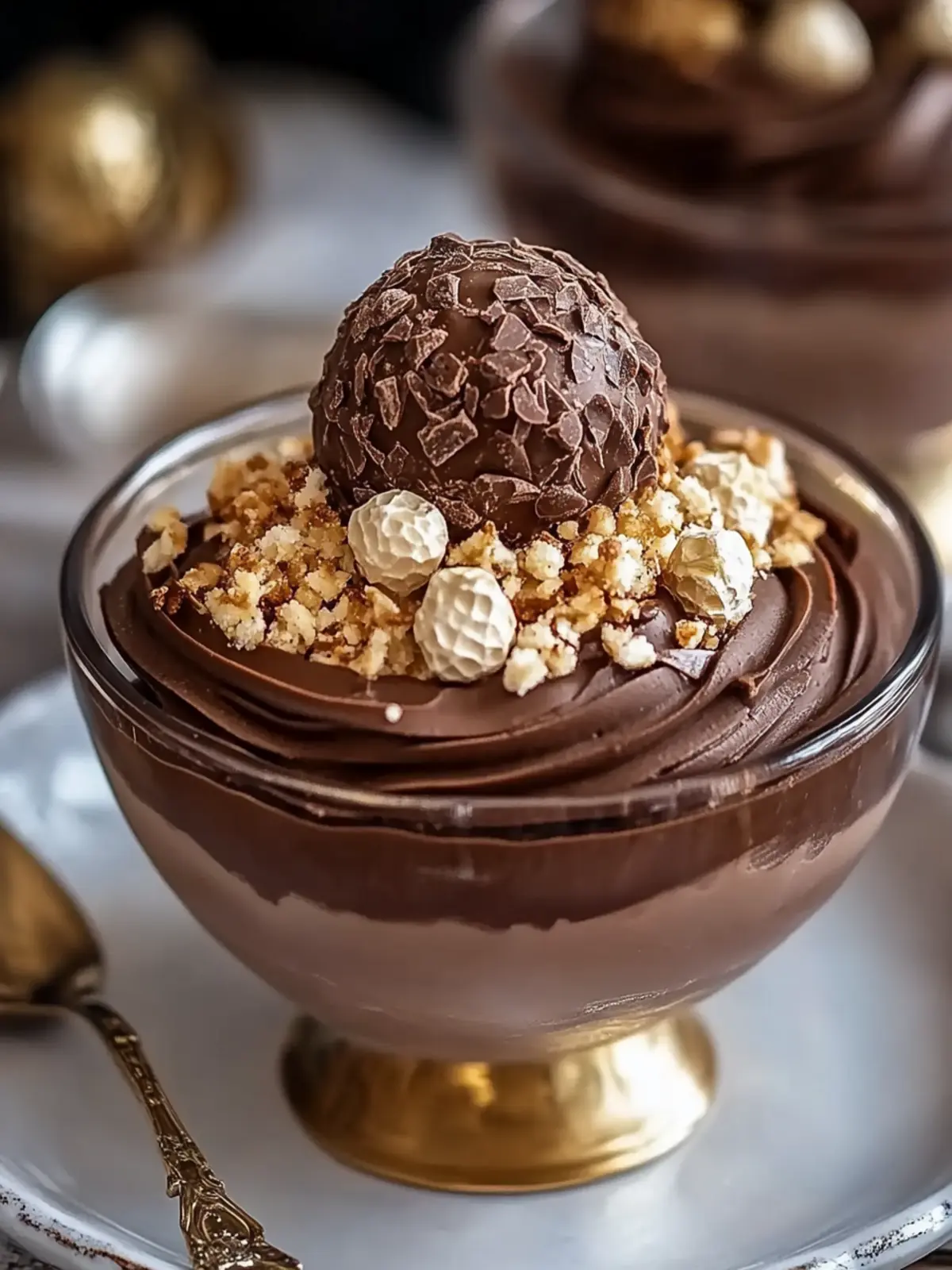 Irresistible Ferrero Rocher Chocolate Mousse Dessert Bowls 3 Ferrero Rocher Chocolate Mousse Dessert Bowls
