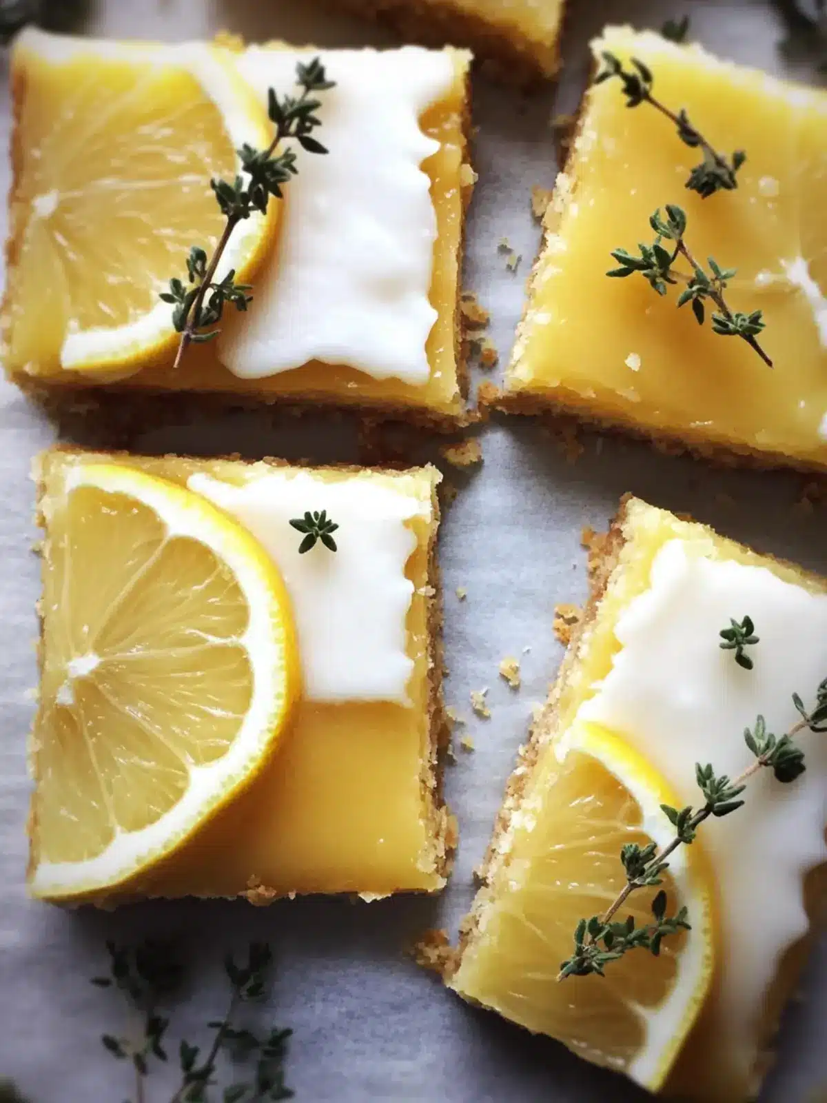 Delicious Lemon Thyme Bars with a Silky Glaze You'll Love 4 Lemon Thyme Bars